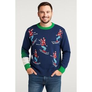 33 Degrees Sweatshirt Mens M Skiing‎ Holiday Graphic Novelty Retro Apres Ski Win
